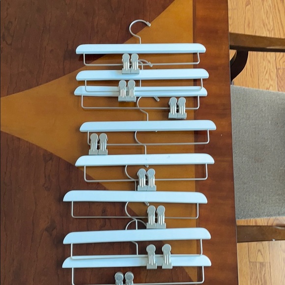 White wood pant hangers 14 inches
